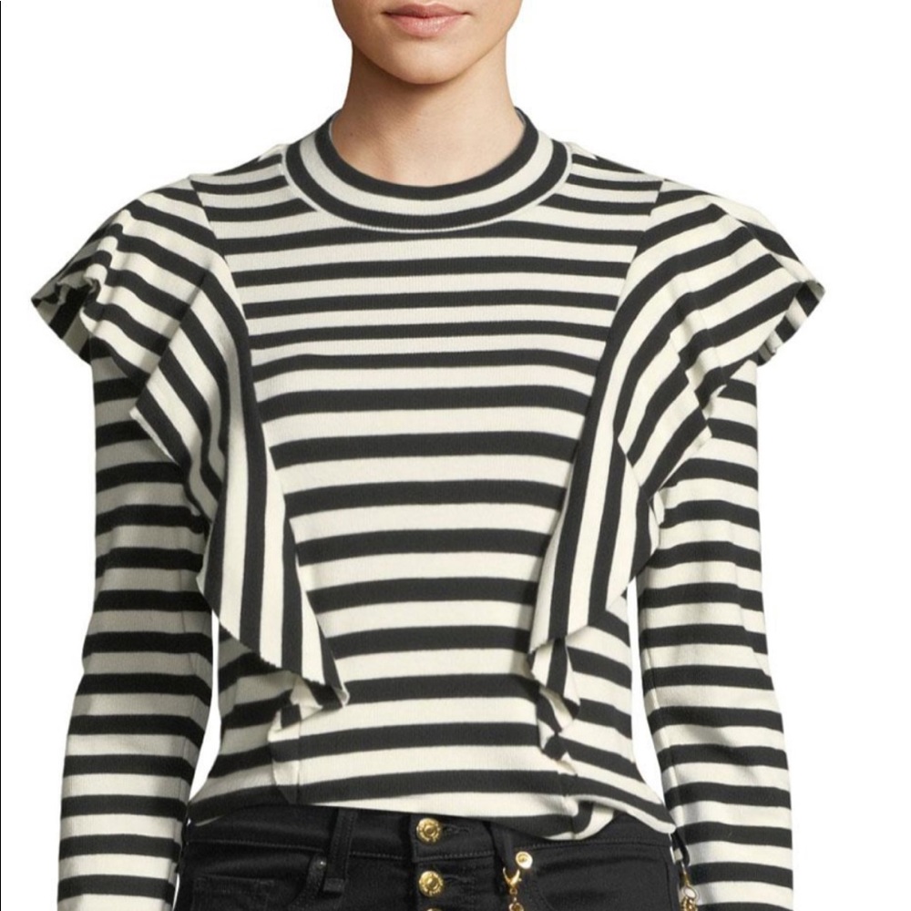 Veronica bears striped mock turtleneck